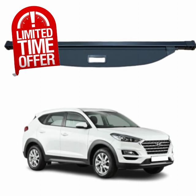 Car Parcel Shelf - Compatible with Hyundai Tucson MK3 2016-2021 | Sturdy Retractabke Boot Cover for Extra Storage | Space Saving Car Accessories | Black | TCC Parcel Shelf Direc