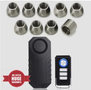 8x Security Lock Nuts & 113dB Wireless Alarm System for TentBox Roof Tents - Compatible with Lite