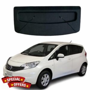 Car Parcel Shelf - Compatible with Nissan Note MK2 E12 (2012-2017) | Sturdy Boot Cover with Clips and Cord for Extra Storage | Space Saving Car Accessories | Black