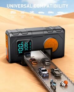 Digital Screen Car Jump Starter Power Bank with Jump Lead