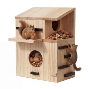 Squirrel Nesting Box with Dual Balconies