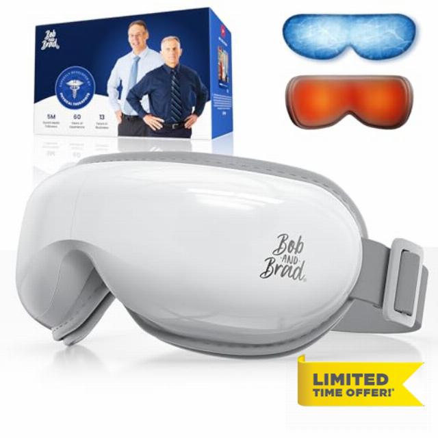 Bob and Brad Eye Massager with Heat and Cooling Gel Mask for Migraine Relief