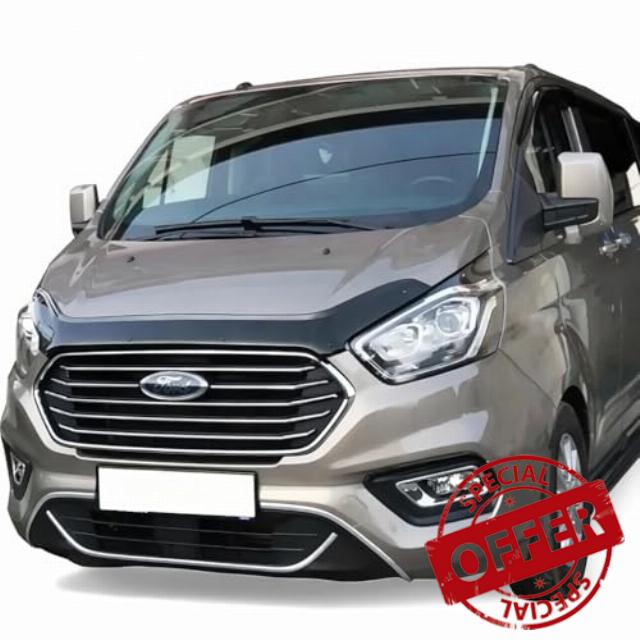 Compatible FOR FORD TRANSIT TOURNEO CUSTOM BONNET WIND STONE DEFLECTOR PROTECTOR NOT BONNET BRA 2018-2022