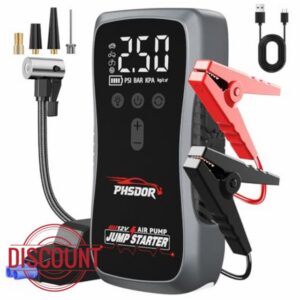 8000A Jump Starter Power Pack with Air Compressor