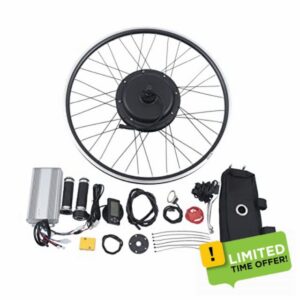 1500W Electric Bike Conversion Kit | 26 Inch Rear Wheel Motor with LCD Display Pedal Assist for Bicycle to E-Bike 48V 55km/h DIY Installation Kit Black