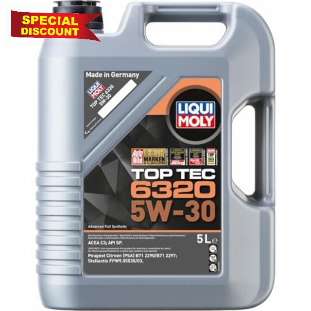 Liqui Moly Top Tec 6320 5W-30 | 5 L | Premium low-ash low-friction engine oil | SKU: 23167