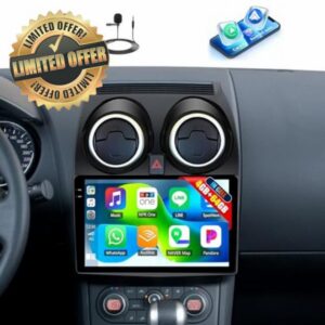 CAMECHO 4G+64G for Nissan Qashqai 2006-2013 Wireless CarPlay Androidd Auto Android 15 Car Stereo Radio 9 Inch InCell 1280*720 Touch Screen GPS Navigation Bluetooth FM Backup Camera + Cambus (High-End)