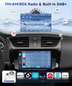 Hodozzy 7" HD IPS Touchscreen 2 Din Car Radio with Bluetooth 5.2 EQ SWC Reversing Camera+USB/TF Card/Aux/Type-C