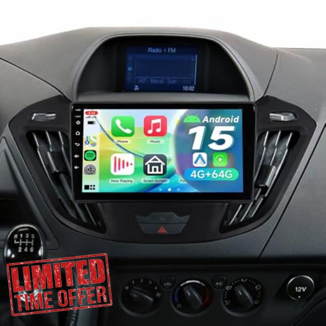 Android 15 Car Stereo 9"IPS Radio for Ford Transit Custom Tourneo 2013-2017 | 4+64GB Ford Transit Custom Radio