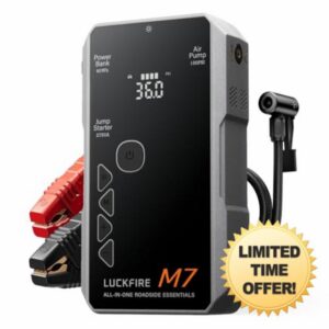 M7 TÜV Certified Jump Starter Power Pack with Air Compressor | 0V Dead Battery Start