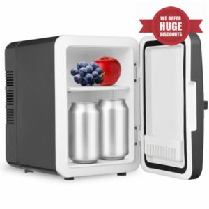 Mini Fridge Portable Car Refrigerator for Skincare and Food Storage Low Energy Consumption Material Beauty Fridge with Partitioned Storage Quiet Compact Cooler for Bedroom Office