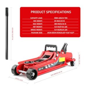 Portable Car Jack with Carry Handle & Wheels