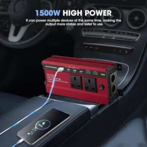 Power Inverter with 3.1A 4 USB & 2 AC Sockets Dual Car Adapter