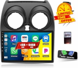 CAMECHO 4G+64G Android Car Stereo for Nissan Qashqai 2008-2013 with Wireless Carplay Android Auto