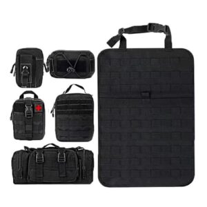 Car Backrest Protector 600D Oxford Waterproof Tactical Vehicle Seat Back Organiser for Most Vehicle SUV Truck Pickup