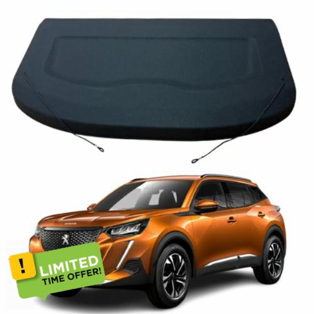 Car Parcel Shelf - Compatible with Peugeot 2008 MK2 2020-2024 | Sturdy Boot Cover with Cord for Extra Storage | Space Saving Car Accessories | Black | TCC Parcel Shelf Direc