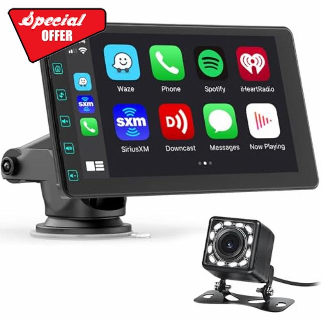 DYWSWINN 7" Wireless Car Stereo for Apple Carplay & Android Auto with Backup Camera