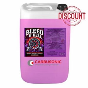 Carbusonic Bleed N’ Hell Citrus Inferno Parts Washer Degreaser Concentrate 20L – Water Based Heavy Duty Cleaner for Engines