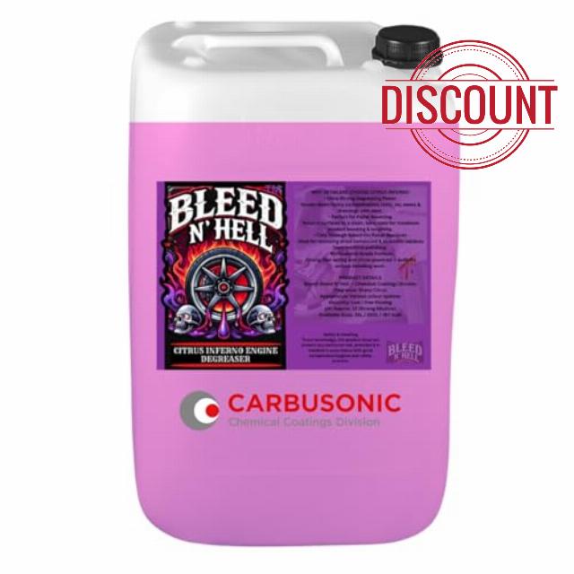 Carbusonic Bleed N’ Hell Citrus Inferno Parts Washer Degreaser Concentrate 20L – Water Based Heavy Duty Cleaner for Engines