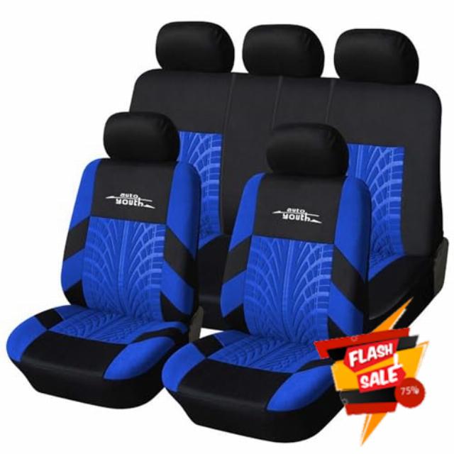 AUTOYOUTH Car Seat Covers Universal Fit Full Set Car Seat Protectors Tire Tracks Car Seat Accessories - 9PCS