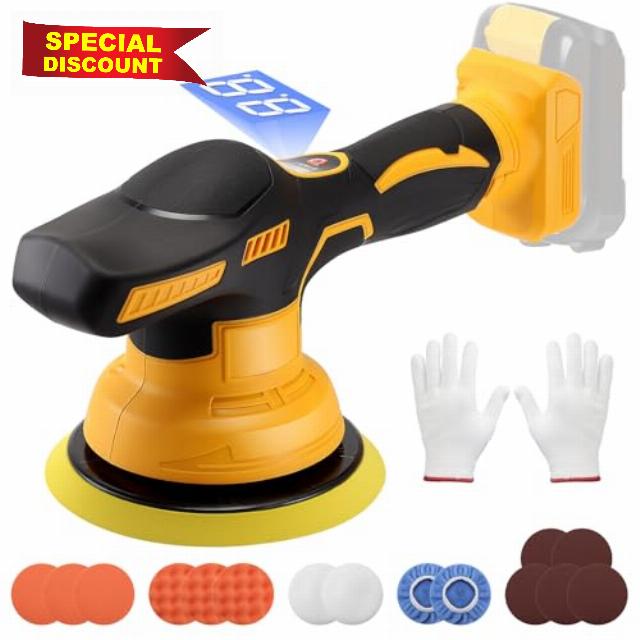 HuuppHip Cordless Car Buffer Polisher for 18/21V Battery
