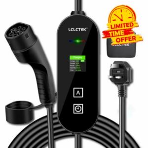 3KW EV Charger Cable Type 2 to 3 Pin Plug 10M/32Ft