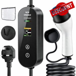 EV Charger 3 Pin Plug 5m 3kW Electric Car Charger Type 2 | [8/10/13/16A] Adjustable