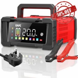 20Amp 12V/24V Smart Car Battery Charger & Maintainer – Automatic Lead-Acid & LiFePO4 Battery Charger for Car