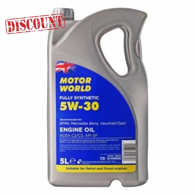 MOTORWORLD Fully Synthetic C2/C3 Engine Oil 5W-30 – Premium Full Synthetic Motor Oil for BMW & Mercedes
