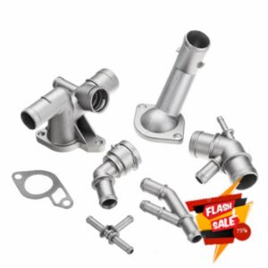6PCS Car Aluminum Coolant Flange Upgrade Kit For VW Golf MK4 For Jetta GTI 1.8T 2000-2005 For Audi TT 2000-2002 06A121133J