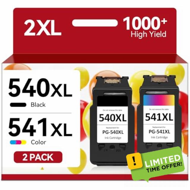 540XL 541XL Twin Pack High Capacity Replacement for Canon 540 and 541 Ink Cartridges