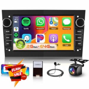 [2G+64G] Android Car Stereo for Opel Vauxhall Corsa Astra Vivaro Zafira with Wireless Carplay/Android Auto/GPS/WiFi