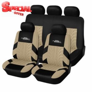 AUTOYOUTH Car Seat Covers Universal Fit Full Set Car Seat Protectors Tire Tracks Car Seat Accessories - 9PCS