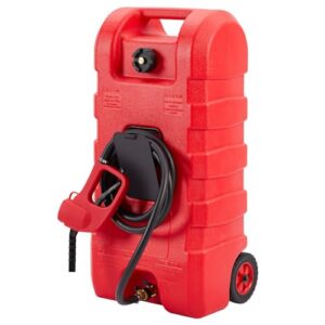 15 Gallon Portable Gas Tank Container With 10FT Hose & Wheels