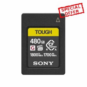 Sony CEA-G Series TOUGH 480GB CFexpress Type A Memory Card – VPG400 Ultra High Speed (Up to 1800MB/s Read & 1700MB/s Write) – Prof 4K/8K Video