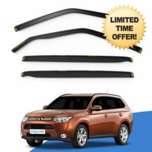 EdgeVisors Wind Deflectors for Mitsubishi Outlander MK3 5 Door SUV (2013-2021) 4pc Set | In-Channel Rain Guards & Accessories