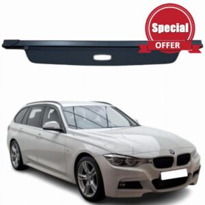 Car Parcel Shelf - Compatible with BMW 3 Series Estate F31 2012-2019 | Sturdy Retractable Boot Cover for Extra Storage | Space Saving Car Accessories | Black