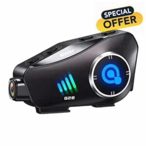Motorcycle Helmet Camera with Bluetooth Headset 1080P HD Recorder 120° Wide Angle for Riding
