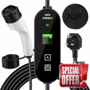 EV Charger Cable Type 2 to UK 3 Pin Plug