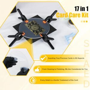 Trading Card Cleaning Box with Cleaning Spray and Balck Nitrile Gloves