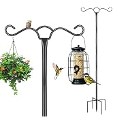 2 Pack Bird Feeders Hanging Station, 195cm Free Standing Wild Bird Feeder Poles and Hangers Heavy...