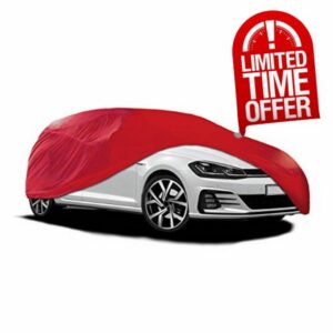 Xtremeauto™ Universal Breathable Indoor Garage Showroom Super Soft Dust Proof Car Cover (Red