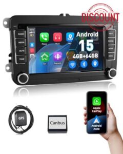 ESSGOO Android 15 4+64G Wireless CarPlay Androidd Auto Car Stereo Radio For VW Caddy Golf MK5 6 Polo Passat Seat RCD330