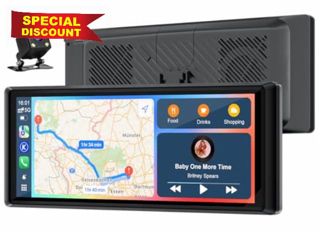 8.1" Wireless Portable Car Play Screen for Apple Carplay & Android Auto