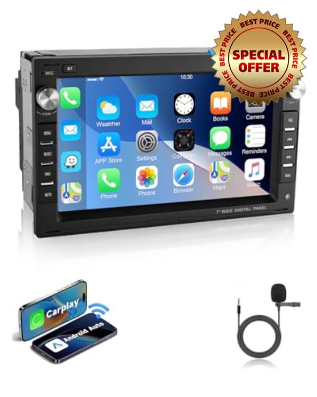 ESSGOO Wireless CarPlay and Android 2+64G Android 15 Car Radio for VW Polo MK3/4 9N Golf 4 Passat B5 T5 Seat Skoda