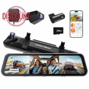 WOLFBOX G900 Tripro Cabin Version 3 Channel 4K Rear View Mirror Camera