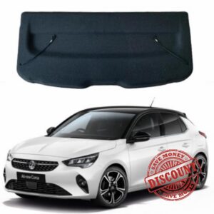 Car Parcel Shelf - Compatible with Vauxhall Corsa F 2019 Onwards Hatchback | Sturdy Boot Cover with Clips and Cord for Extra Storage | Space Saving Car Accessories | Black