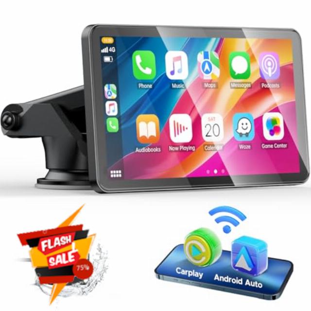 Wireless Car Stereo for Apple Carplay with Rear Camera