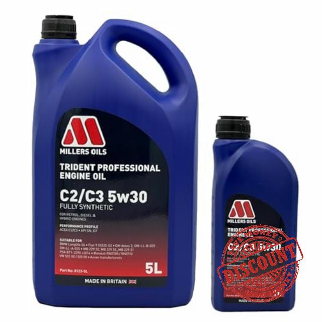 Millers Oils Trident Professional C2/C3 5W-30 5W30 Fully Syn Engine Oil 6 Litres
