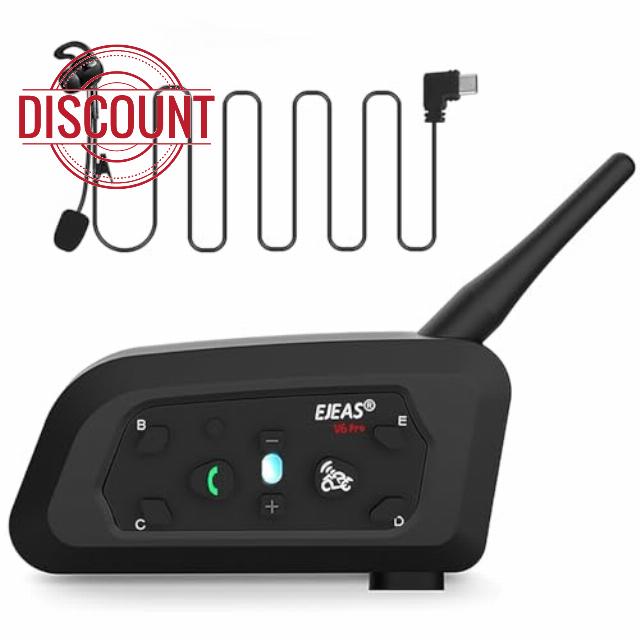 EJEAS V6C Football Referee Bluetooth Intercom Headset with CVC Noise Reduction and Armbag for 2 Referees Intercom (1 Pack)